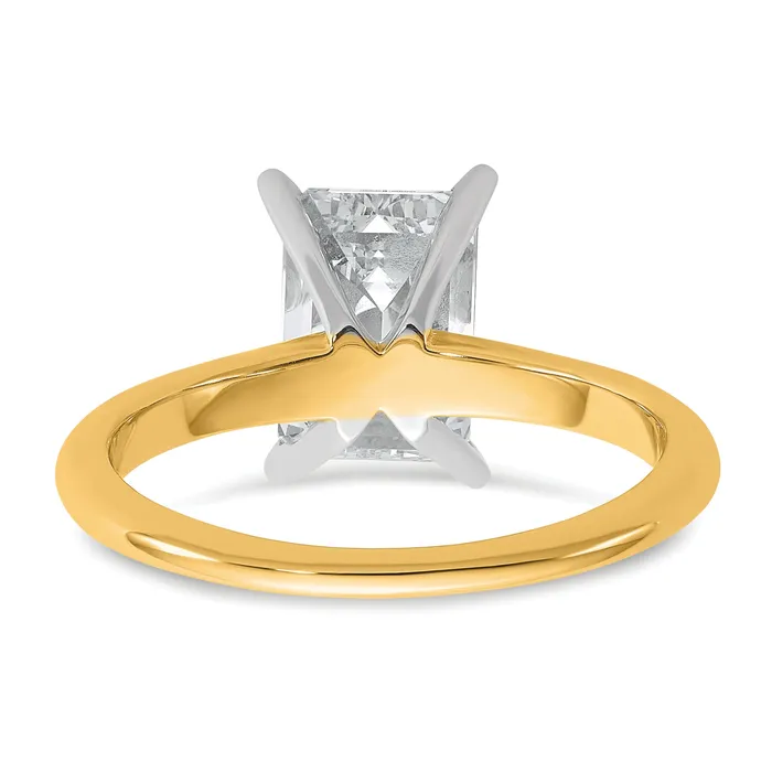 Rings 14k Twotone 2 12 Ct Certified Lab Grown Diamond VSSI G Emerald Solitare Engagement Ring Goldia