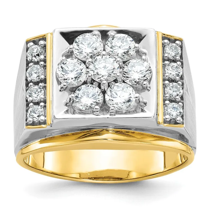 Rings 14k Twotone Gold Mens Polished and Satin 15 carat Diamond Complete Ring Goldia Rings 14k Twotone Gold Mens Polished and Satin 15 carat Diamond Complete Ring Goldia