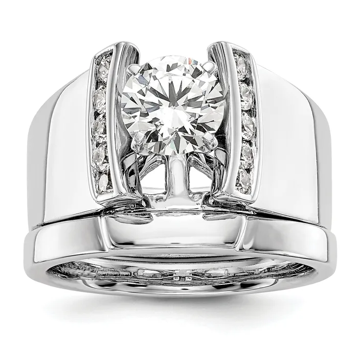 Rings 14k White Gold 14 Ct Lab Grown Diamond VSSI G Peg Set Engagement Ring Goldia