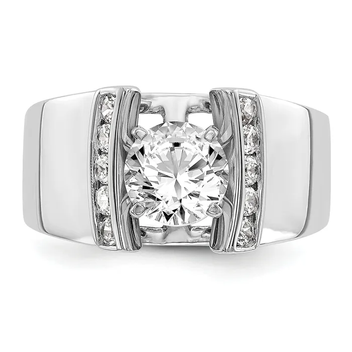 Rings 14k White Gold 14 Ct Lab Grown Diamond VSSI G Peg Set Engagement Ring Goldia