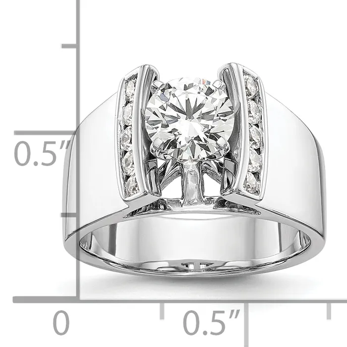 Rings 14k White Gold 14 Ct Lab Grown Diamond VSSI G Peg Set Engagement Ring Goldia