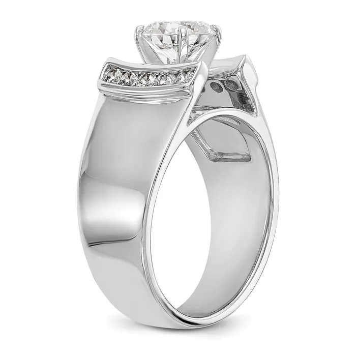 Rings 14k White Gold 14 Ct Lab Grown Diamond VSSI G Peg Set Engagement Ring Goldia