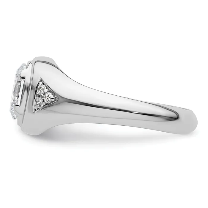 Rings 14k White Gold 1 Ct Lab Grown Diamond VSSI G Oval Mens Ring Goldia