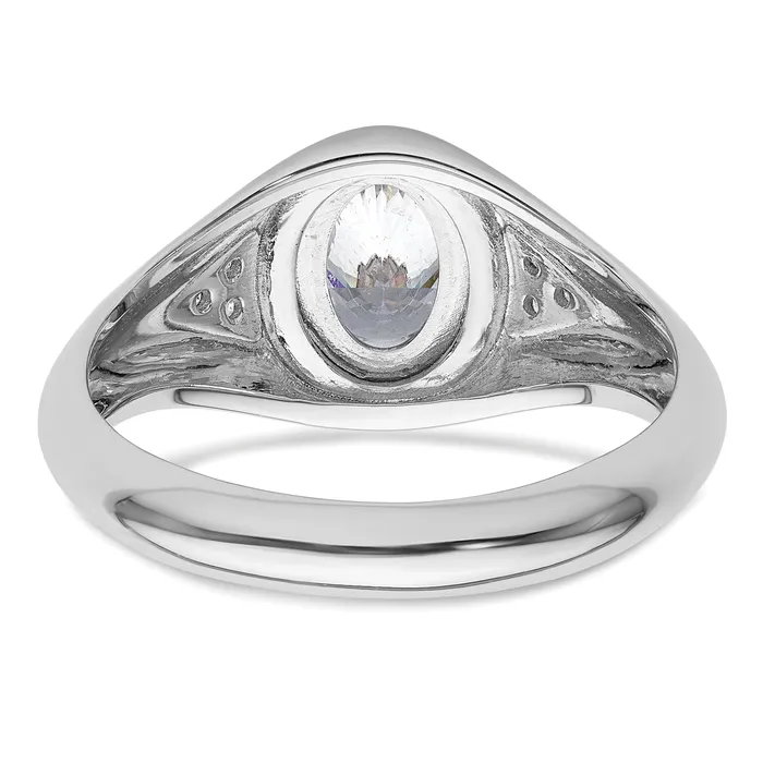 Rings 14k White Gold 1 Ct Lab Grown Diamond VSSI G Oval Mens Ring Goldia