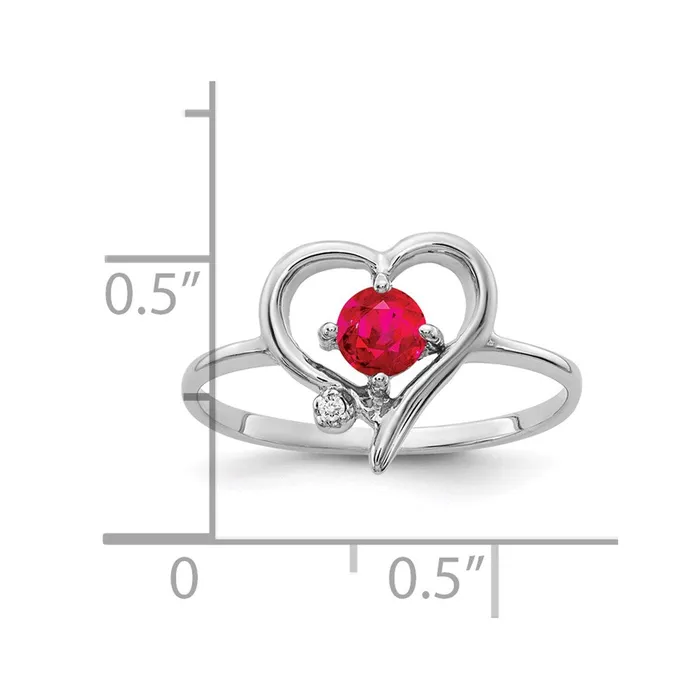Rings 14k White Gold 4mm Ruby A Real Diamond ring Goldia