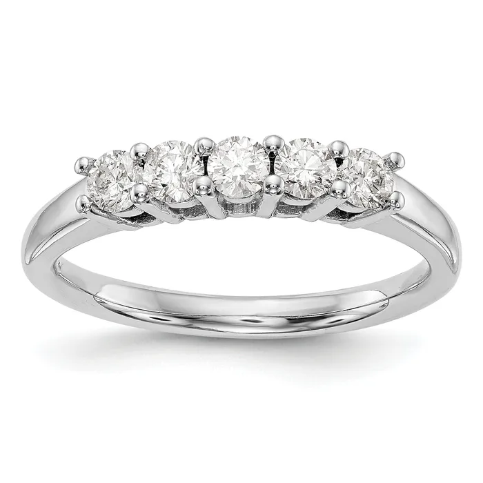 Rings 14K White Gold 5 Stone Diamond Band Goldiacom