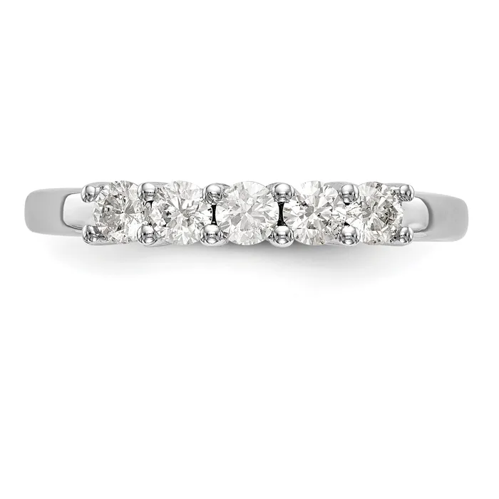 Rings 14K White Gold 5 Stone Diamond Band Goldiacom