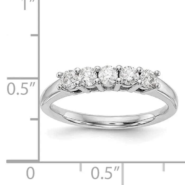 Rings 14K White Gold 5 Stone Diamond Band Goldiacom