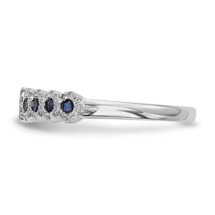 Rings 14k White Gold Real Diamond and Sapphire Polished Ring Goldiacom