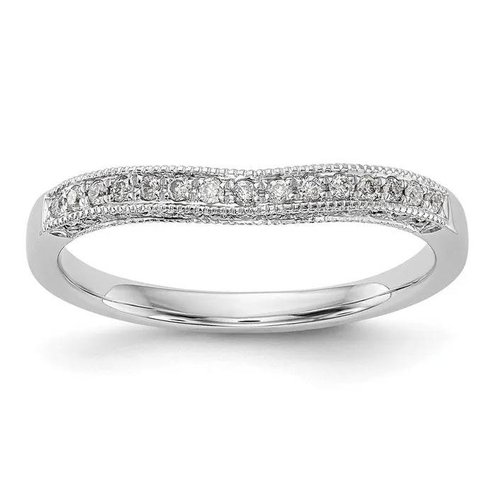 Rings 14K White Gold Real Diamond Band goldiaca