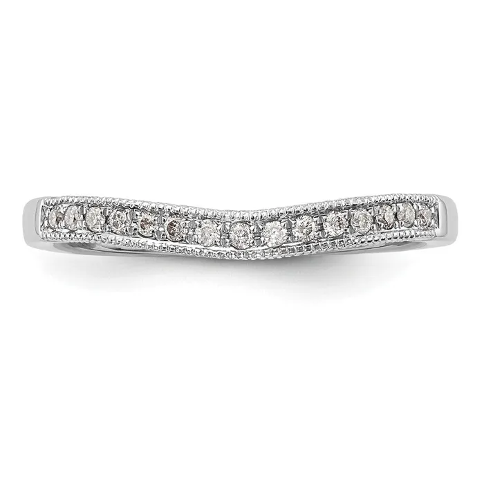 Rings 14K White Gold Real Diamond Band goldiaca