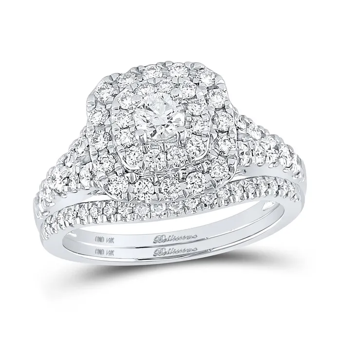 Rings 14k White Gold Round Diamond Bridal Wedding Ring Set 1 Cttw Certified gndatlanta Rings 14k White Gold Round Diamond Bridal Wedding Ring Set 1 Cttw Certified gndatlanta