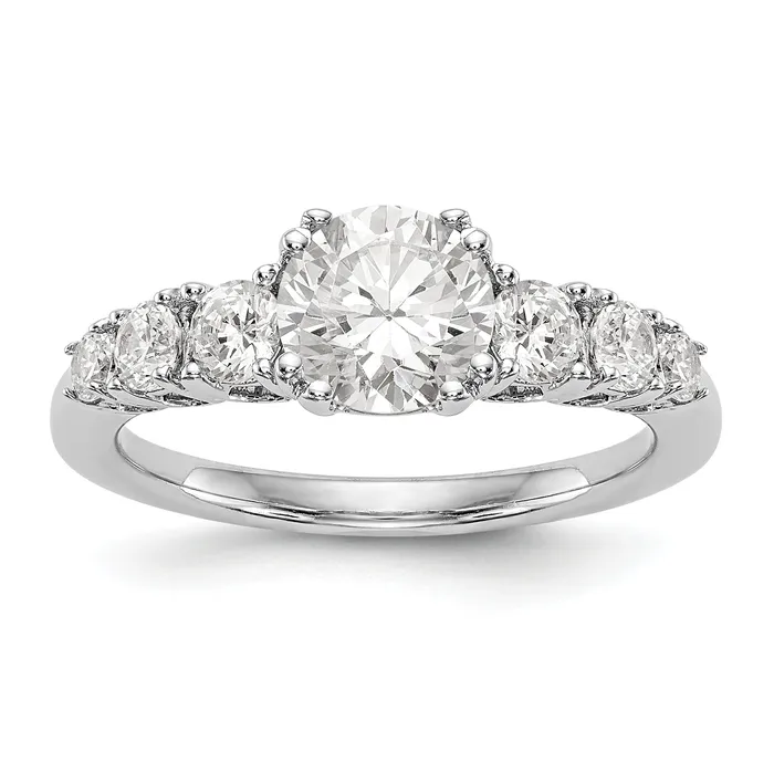 Rings 14K White Gold Simulated Diamond Engagement Ring Goldiacom
