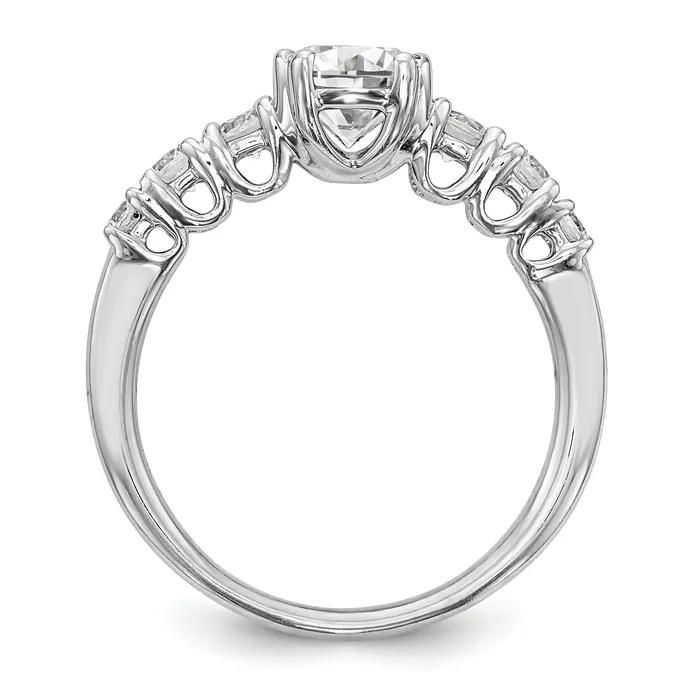 Rings 14K White Gold Simulated Diamond Engagement Ring Goldiacom