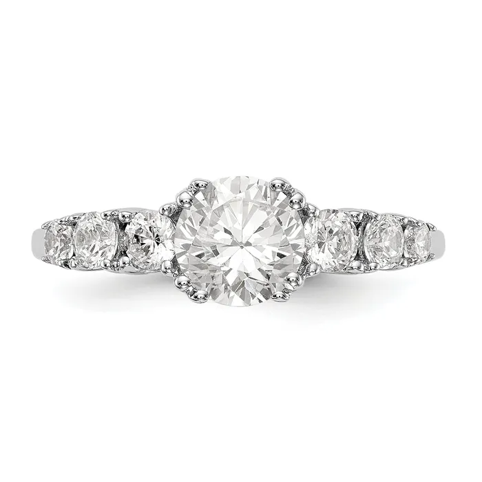 Rings 14K White Gold Simulated Diamond Engagement Ring Goldiacom