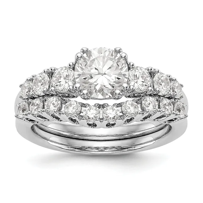 Rings 14K White Gold Simulated Diamond Engagement Ring Goldiacom
