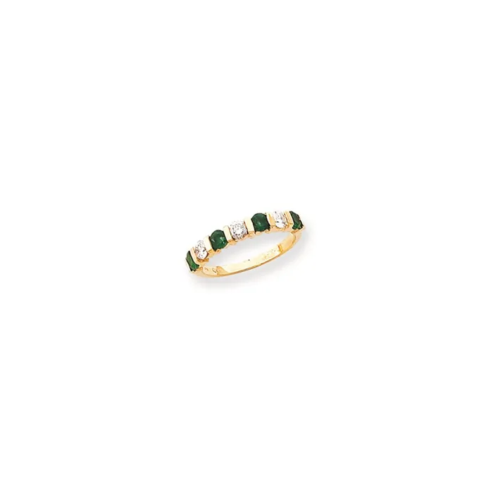 Rings 14k Yellow Gold 325mm Emerald AAA Diamond Anniversary Band Goldia Rings 14k Yellow Gold 325mm Emerald AAA Diamond Anniversary Band Goldia
