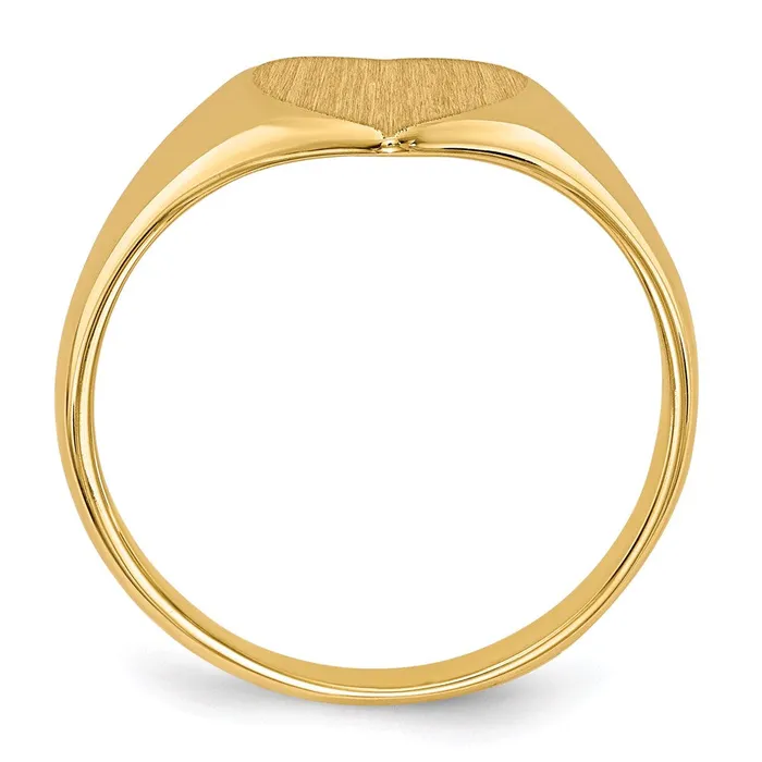 Rings 14K Yellow Gold 90x90mm Closed Back Heart Signet Ring Goldia