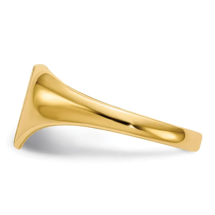 Rings 14K Yellow Gold 90x90mm Closed Back Heart Signet Ring Goldia
