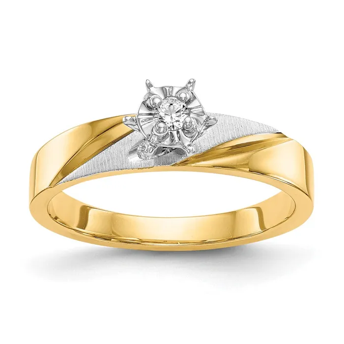 Rings 14K Yellow Gold AA Quality Trio Engagement Ring Goldia