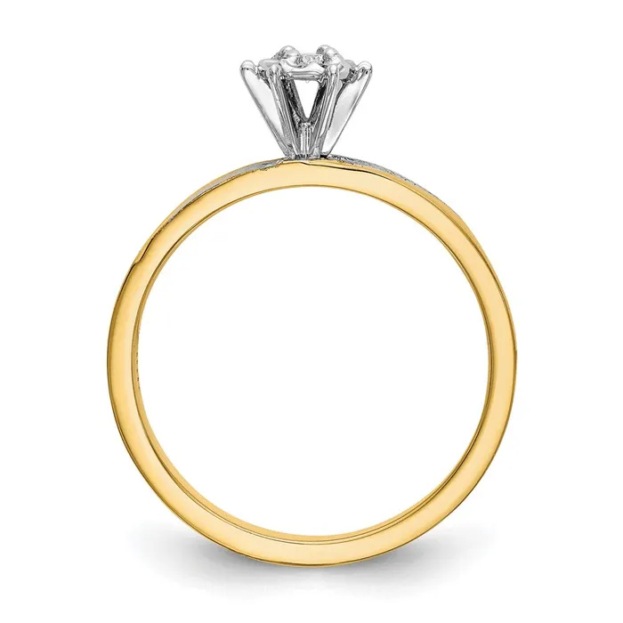 Rings 14K Yellow Gold AA Quality Trio Engagement Ring Goldia