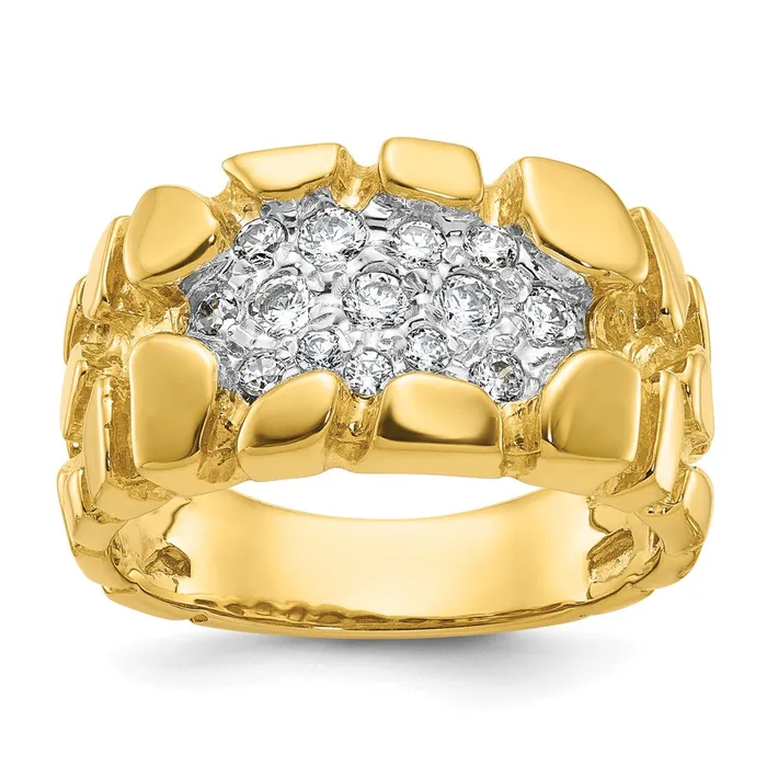 Rings 14k Yellow Gold Mens Cluster Diamond Nugget Ring Mounting Goldia Rings 14k Yellow Gold Mens Cluster Diamond Nugget Ring Mounting Goldia