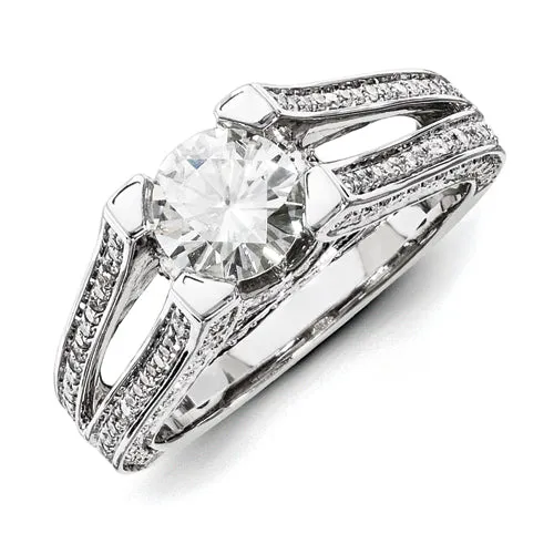 Rings 14ky White Gold DiamondMoissanite Engagement Ring Goldiacom