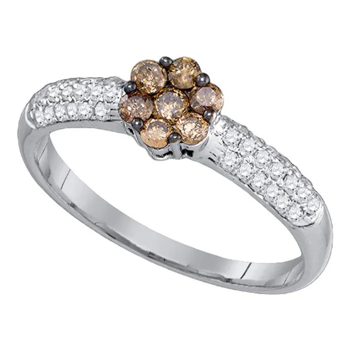 Rings gndatlanta 12CTDiamond BROWN FLOWER RING