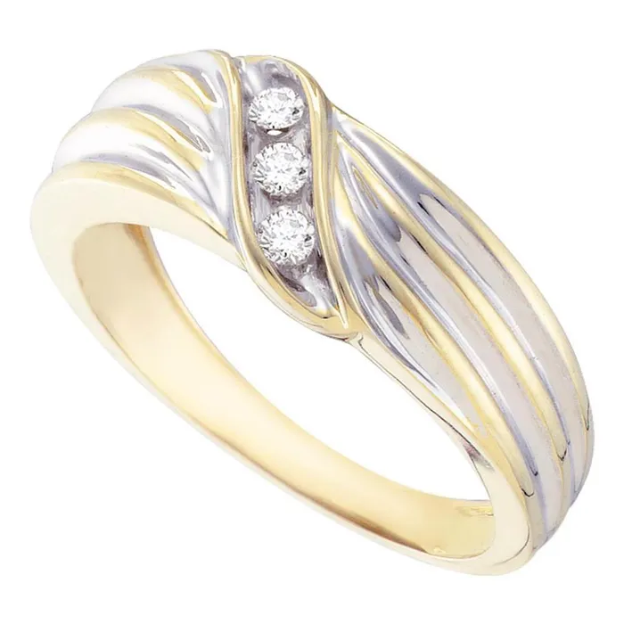 Rings gndatlanta 10k Yellow Gold Round Diamond Single Row Ribbed Twotone Band Ring 18 Cttw Rings gndatlanta 10k Yellow Gold Round Diamond Single Row Ribbed Twotone Band Ring 18 Cttw