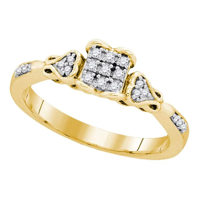 Rings gndatlanta 10k Yellow Gold Round Diamond Square Cluster Bridal Engagement Ring 16 Cttw Rings gndatlanta 10k Yellow Gold Round Diamond Square Cluster Bridal Engagement Ring 16 Cttw
