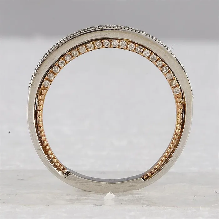 Rings gndatlanta 14k Twotone Gold Princess Diamond Bridal Wedding Ring Set 113 Cttw Certified