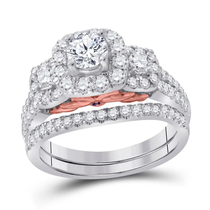 Rings gndatlanta 14k White Gold Round Diamond Bridal Wedding Ring Set 112 Cttw Rings gndatlanta 14k White Gold Round Diamond Bridal Wedding Ring Set 112 Cttw