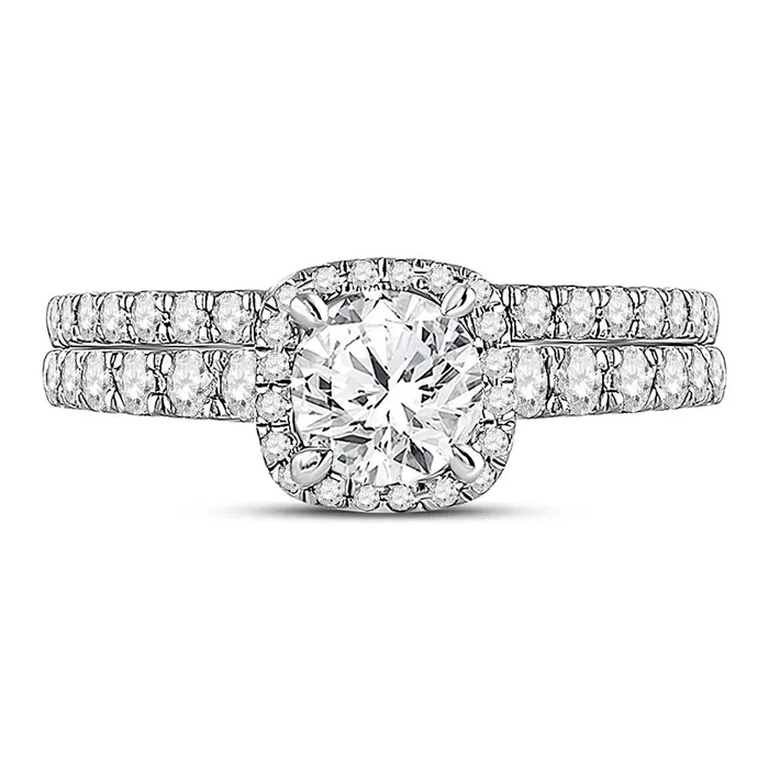 Rings gndatlanta 14k White Gold Round Diamond Bridal Wedding Ring Set 112 Cttw