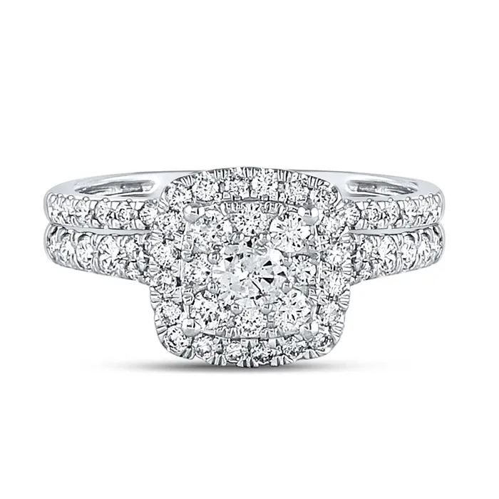 Rings gndatlanta 14k White Gold Round Diamond Bridal Wedding Ring Set 1 Cttw Certified Rings gndatlanta 14k White Gold Round Diamond Bridal Wedding Ring Set 1 Cttw Certified