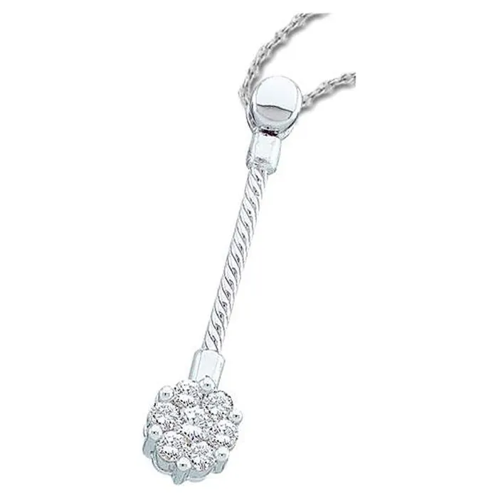Rings gndatlanta 14k White Gold Round Diamond Rope Flower Cluster Pendant 14 Cttw Rings gndatlanta 14k White Gold Round Diamond Rope Flower Cluster Pendant 14 Cttw