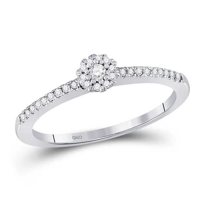 Rings gndatlanta 14k White Gold Round Diamond Solitaire Promise Ring 18 Cttw Rings gndatlanta 14k White Gold Round Diamond Solitaire Promise Ring 18 Cttw