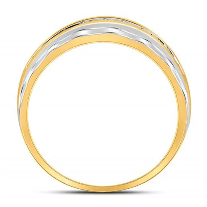 Rings gndatlanta 14k Yellow Gold Round Diamond Wedding Band Ring 14 Cttw