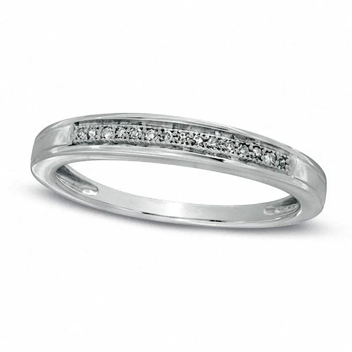 Rings Goldia 005 CT TW Ladies Natural Diamond Accent Wedding Band in Solid 10K White Gold Rings Goldia 005 CT TW Ladies Natural Diamond Accent Wedding Band in Solid 10K White Gold