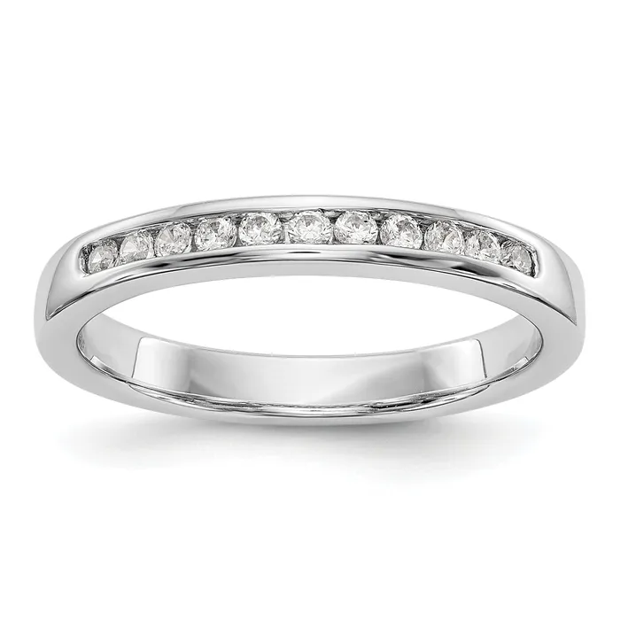 Rings Goldia 019ct CZ Solid Real 14K White Gold 1116mmStone Channel Wedding Band Ring Rings Goldia 019ct CZ Solid Real 14K White Gold 1116mmStone Channel Wedding Band Ring