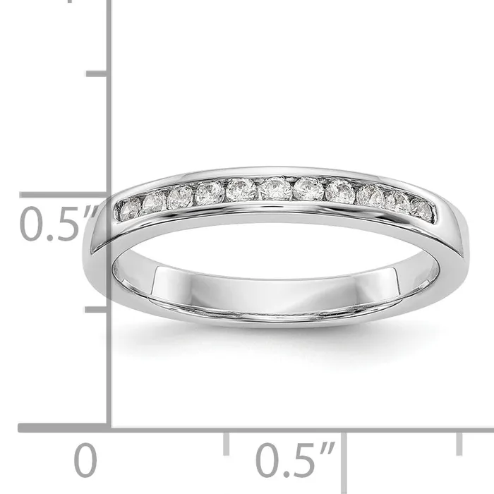 Rings Goldia 019ct CZ Solid Real 14K White Gold 1116mmStone Channel Wedding Band Ring