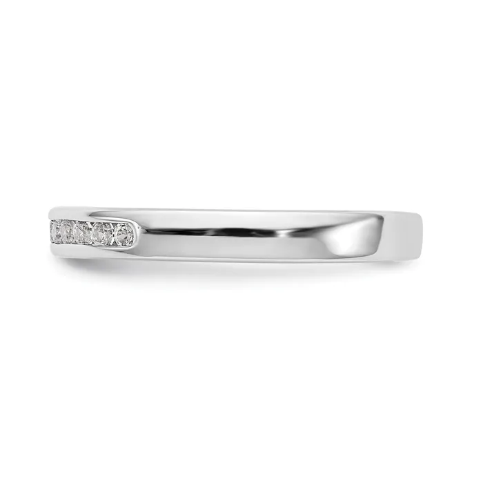 Rings Goldia 019ct CZ Solid Real 14K White Gold 1116mmStone Channel Wedding Band Ring