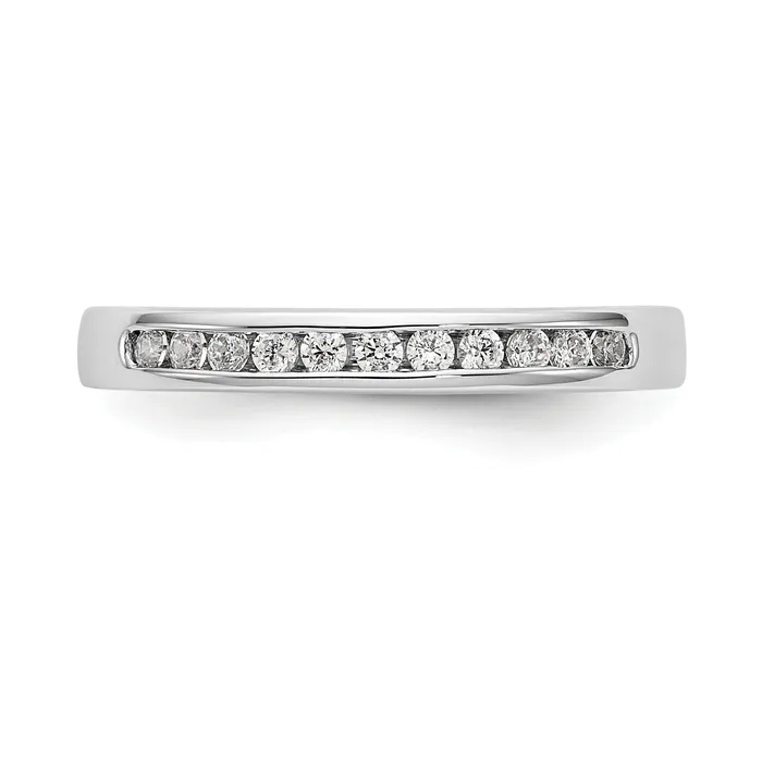 Rings Goldia 019ct CZ Solid Real 14K White Gold 1116mmStone Channel Wedding Band Ring