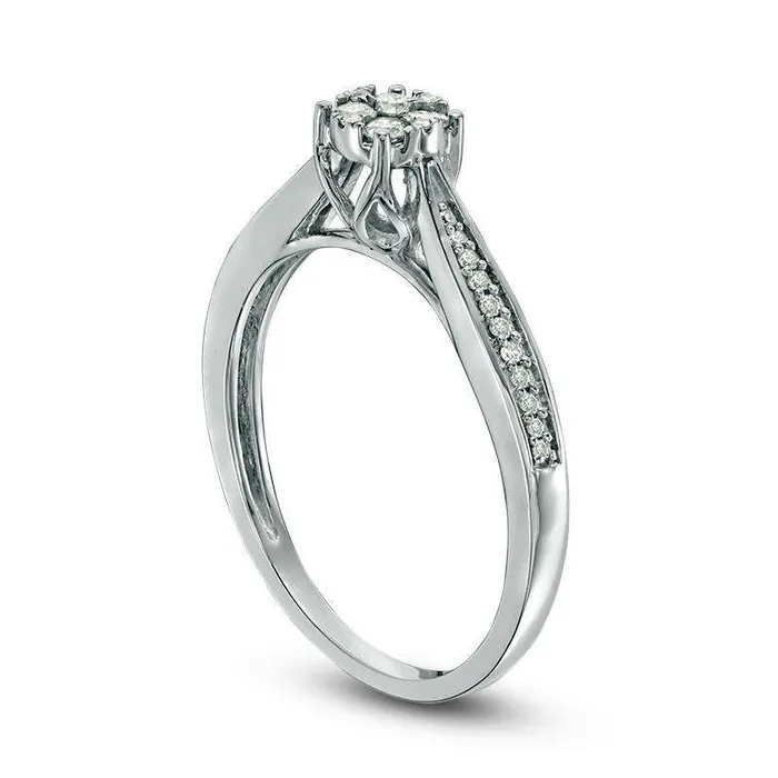 Rings Goldia 020 CT TW Composite Natural Diamond Promise Ring in Solid 10K White Gold Rings Goldia 020 CT TW Composite Natural Diamond Promise Ring in Solid 10K White Gold