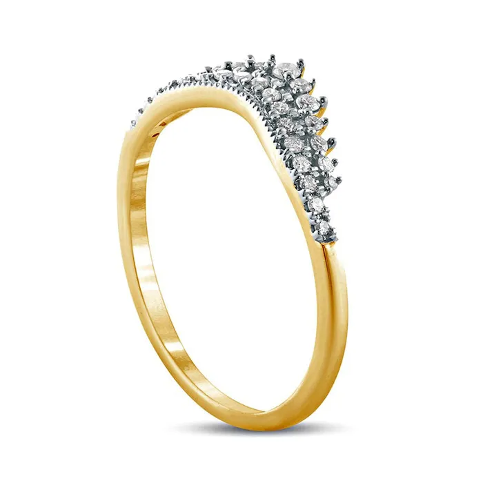 Rings Goldia 020 CT TW Natural Diamond Crown Contour Antique VintageStyle Anniversary Band in Solid 10K Yellow Gold Rings Goldia 020 CT TW Natural Diamond Crown Contour Antique VintageStyle Anniversary Band in Solid 10K Yellow Gold