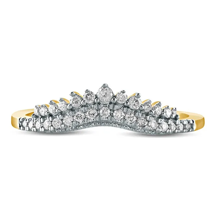 Rings Goldia 020 CT TW Natural Diamond Crown Contour Antique VintageStyle Anniversary Band in Solid 10K Yellow Gold Rings Goldia 020 CT TW Natural Diamond Crown Contour Antique VintageStyle Anniversary Band in Solid 10K Yellow Gold