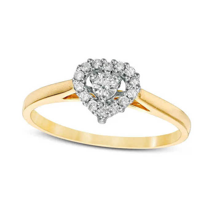 Rings Goldia 020 CT TW Natural Diamond Heart Frame Promise Ring in Solid 10K Yellow Gold Rings Goldia 020 CT TW Natural Diamond Heart Frame Promise Ring in Solid 10K Yellow Gold