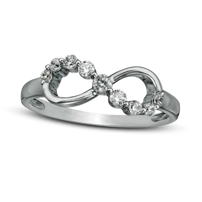 Rings Goldia 020 CT TW Natural Diamond Sideways Infinity Ring in Solid 10K White Gold Rings Goldia 020 CT TW Natural Diamond Sideways Infinity Ring in Solid 10K White Gold