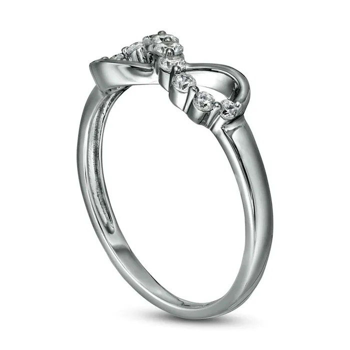 Rings Goldia 020 CT TW Natural Diamond Sideways Infinity Ring in Solid 10K White Gold Rings Goldia 020 CT TW Natural Diamond Sideways Infinity Ring in Solid 10K White Gold