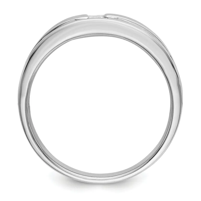 Rings Goldia 020ct CZ Solid Real 14K White Gold Mens Wedding Band Ring