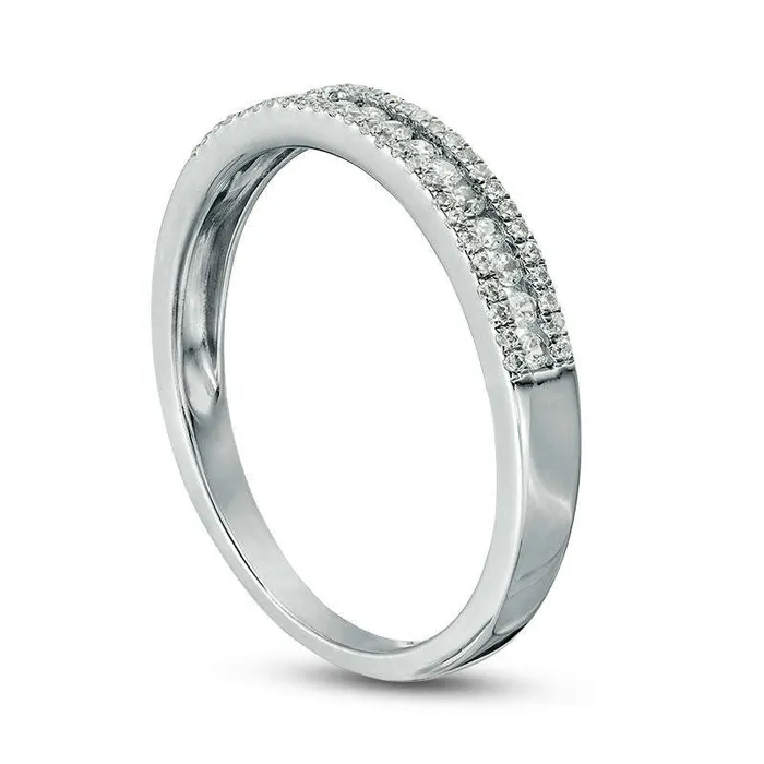 Rings Goldia 025 CT TW Natural Diamond MultiRow Band in Solid 10K White Gold Rings Goldia 025 CT TW Natural Diamond MultiRow Band in Solid 10K White Gold